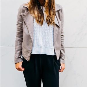 KUT from the Kloth Faux Leather Jacket in Taupe